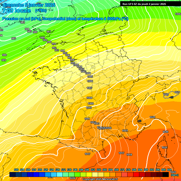 Modele GFS - Carte prvisions 