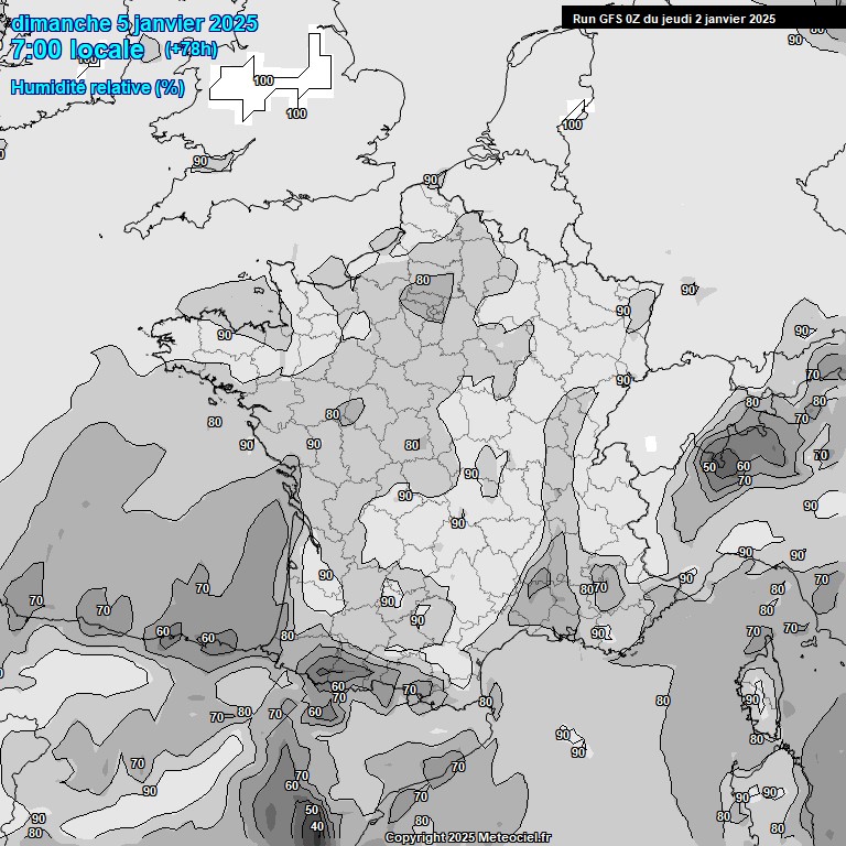 Modele GFS - Carte prvisions 