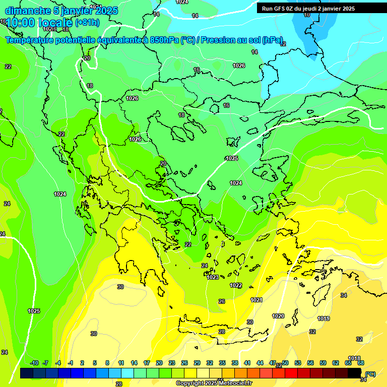 Modele GFS - Carte prvisions 