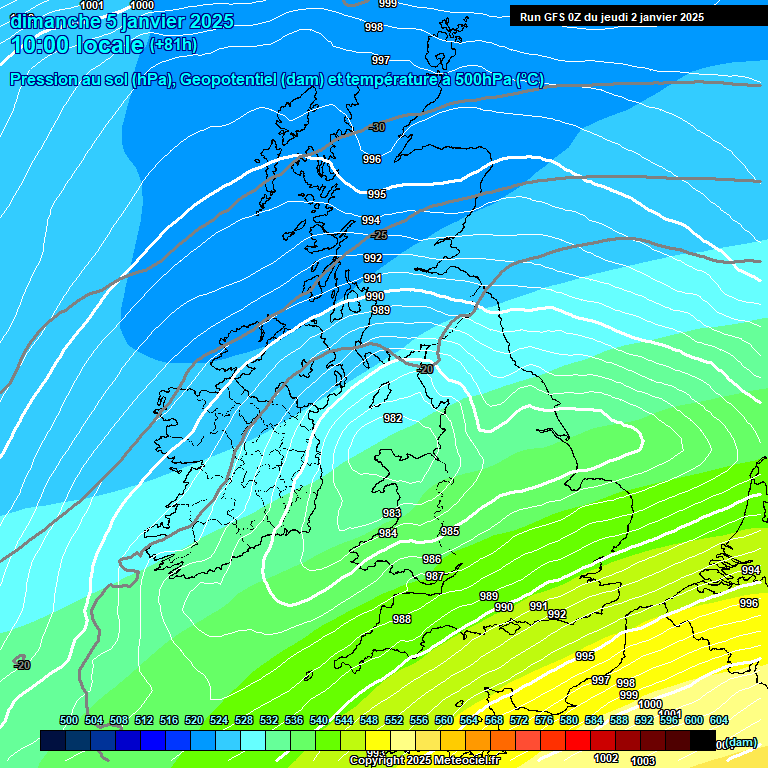 Modele GFS - Carte prvisions 