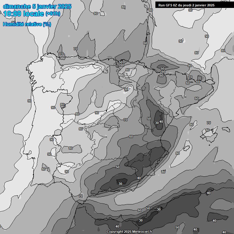 Modele GFS - Carte prvisions 