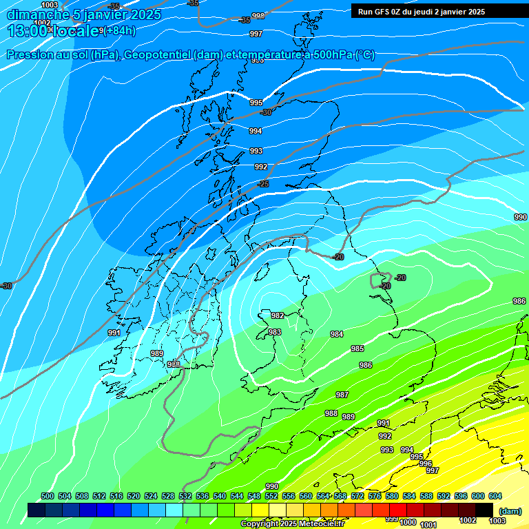 Modele GFS - Carte prvisions 