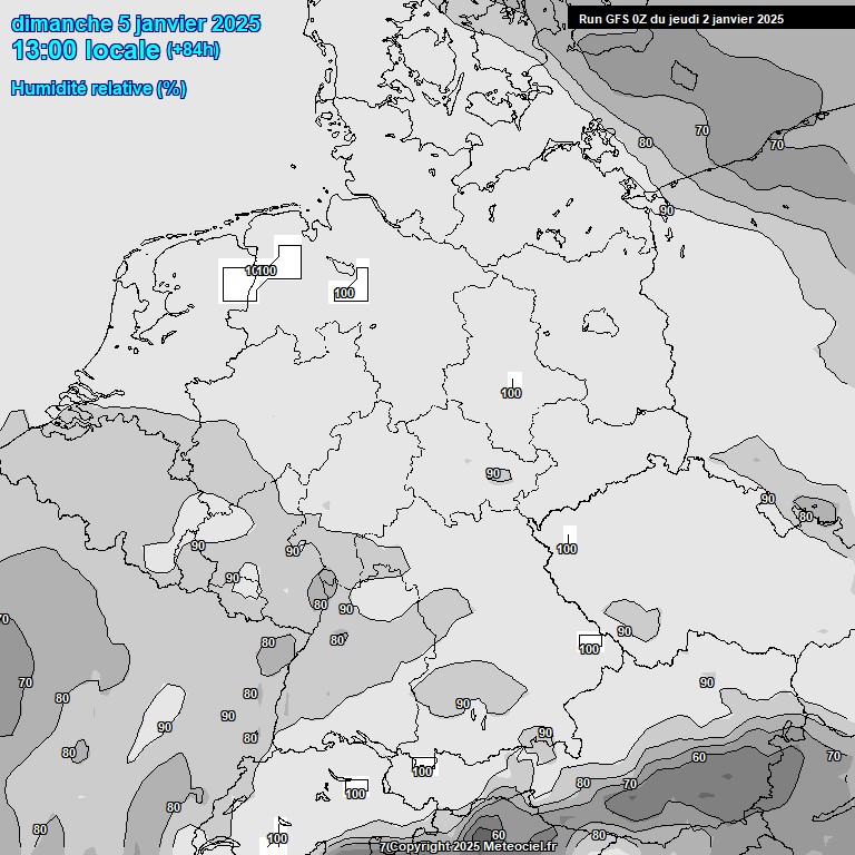 Modele GFS - Carte prvisions 