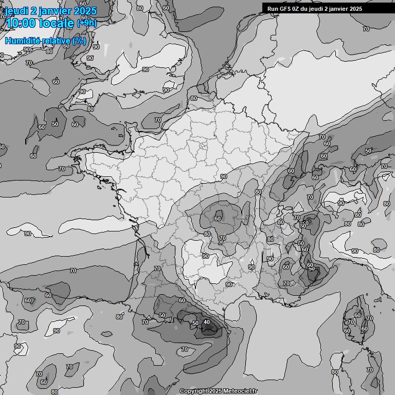 Modele GFS - Carte prvisions 