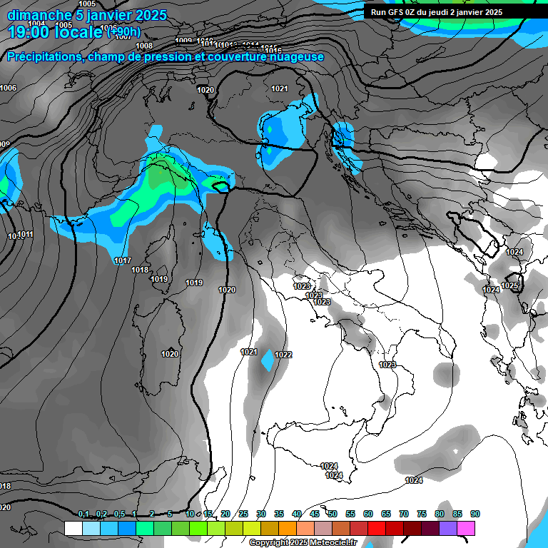 Modele GFS - Carte prvisions 