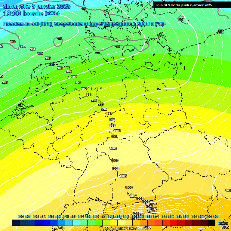 Modele GFS - Carte prvisions 