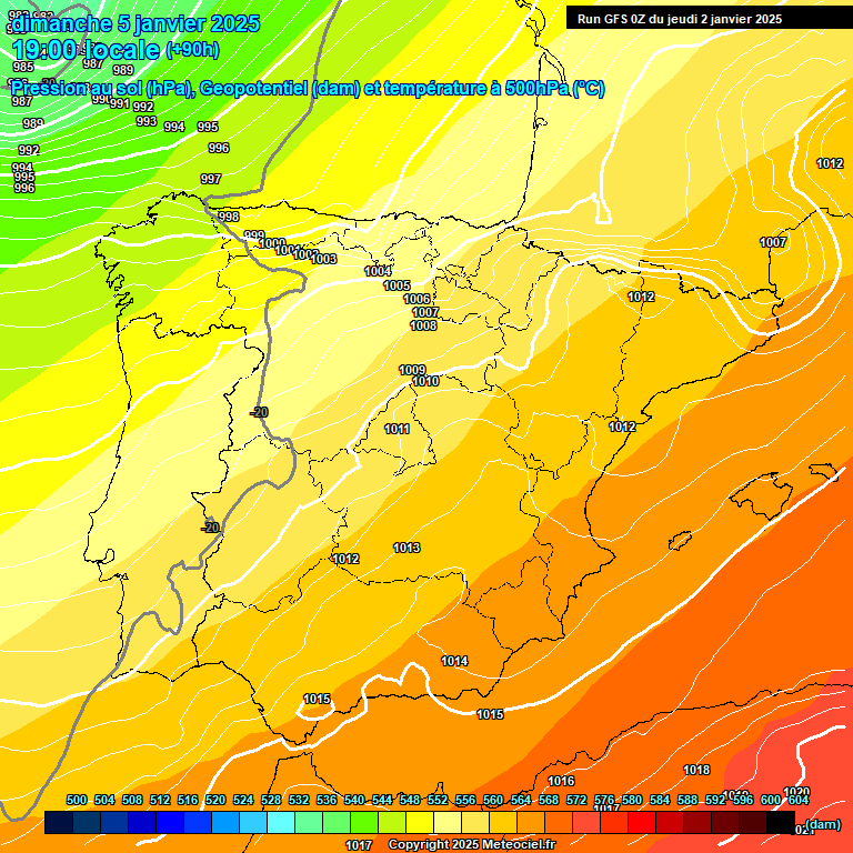 Modele GFS - Carte prvisions 