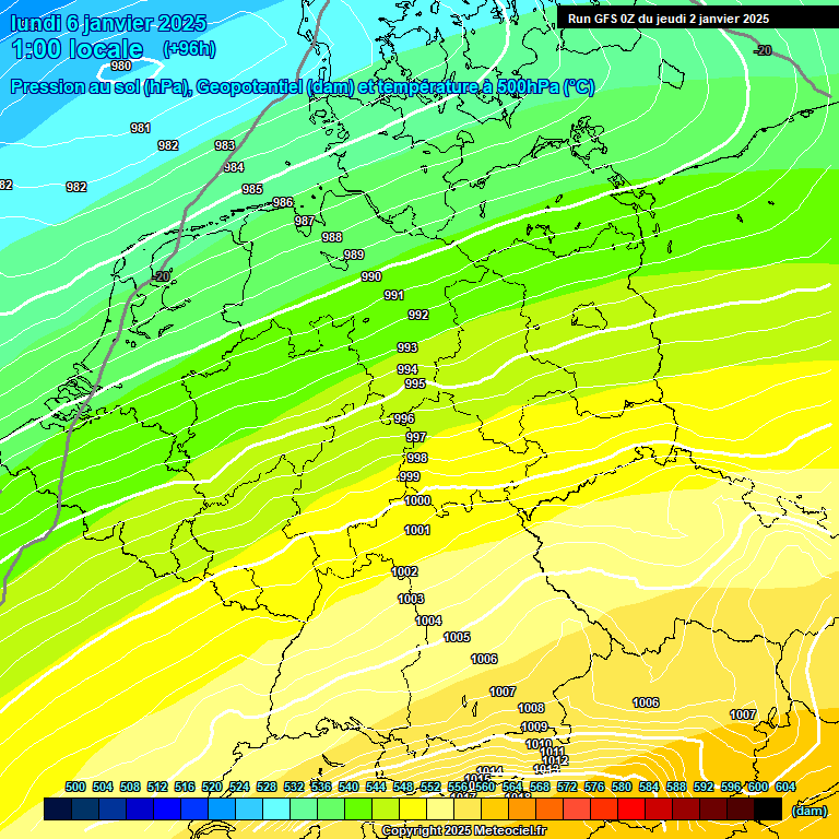 Modele GFS - Carte prvisions 