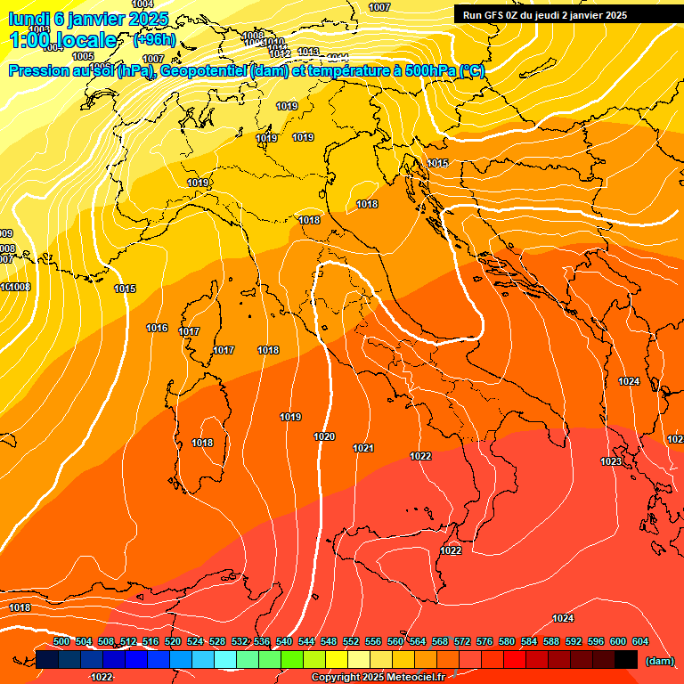 Modele GFS - Carte prvisions 