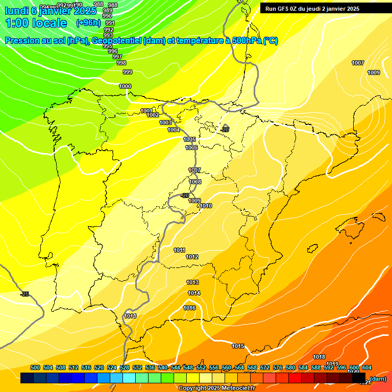 Modele GFS - Carte prvisions 