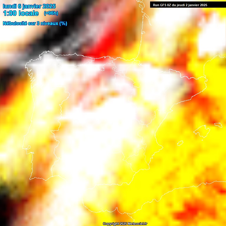 Modele GFS - Carte prvisions 