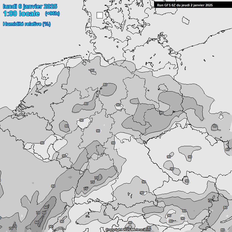 Modele GFS - Carte prvisions 