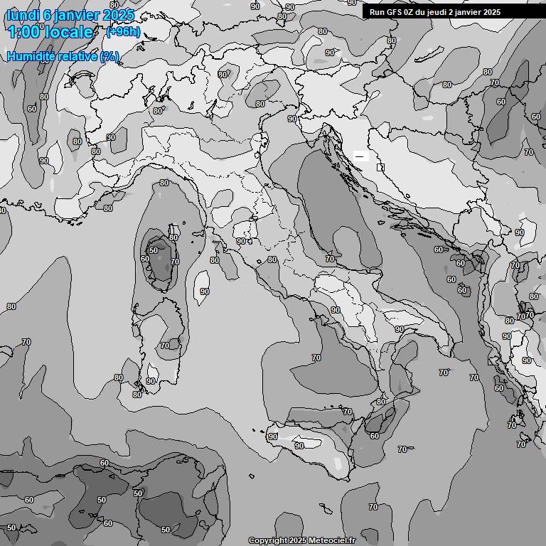 Modele GFS - Carte prvisions 