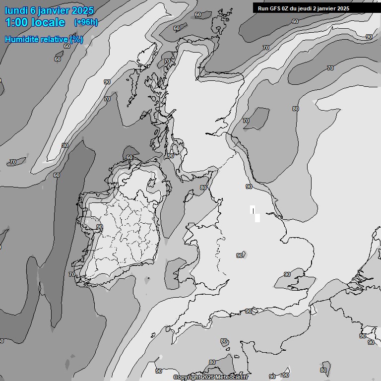 Modele GFS - Carte prvisions 