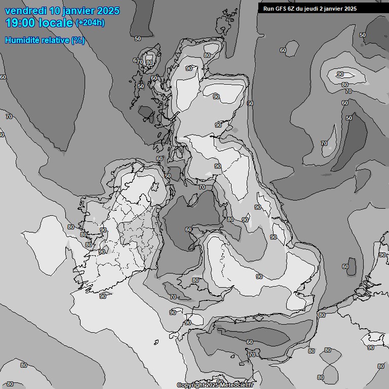 Modele GFS - Carte prvisions 