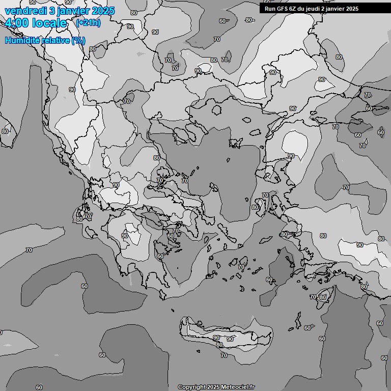 Modele GFS - Carte prvisions 