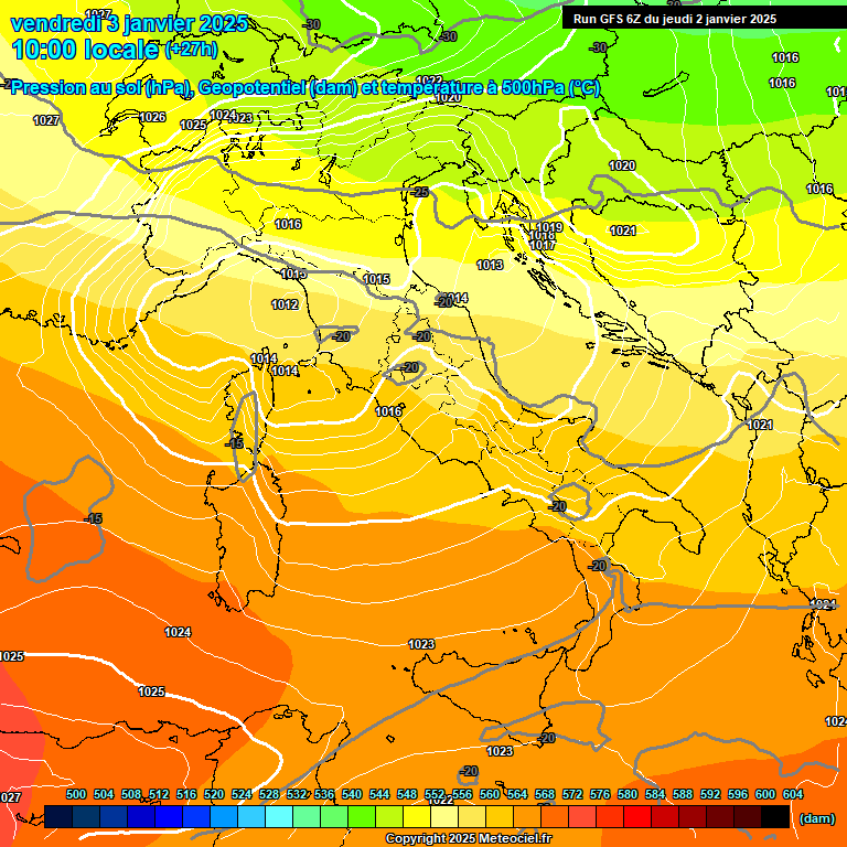 Modele GFS - Carte prvisions 