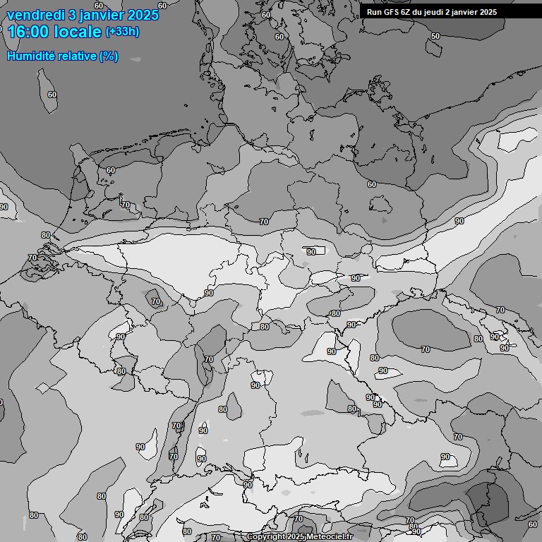 Modele GFS - Carte prvisions 