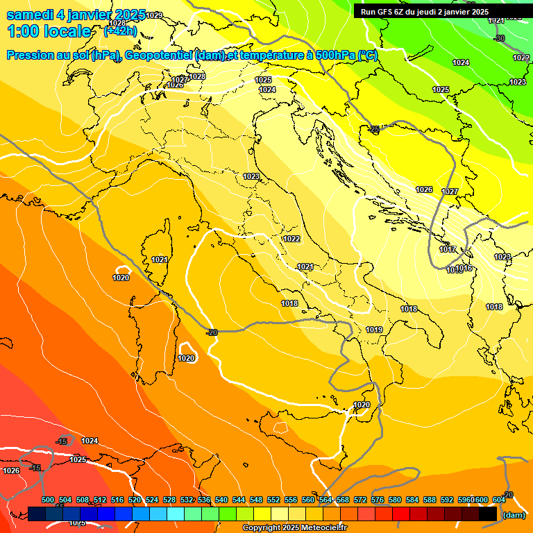 Modele GFS - Carte prvisions 