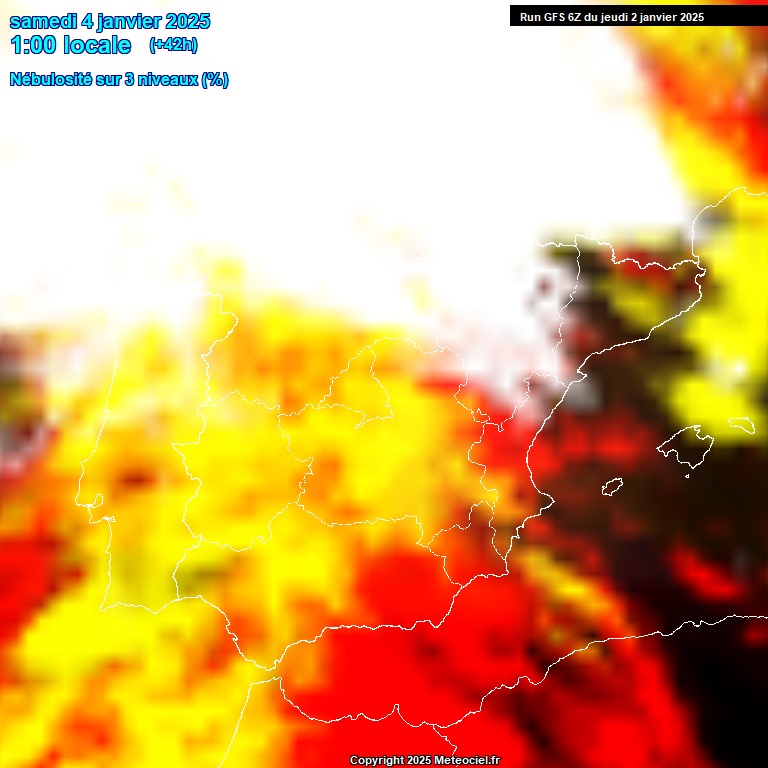 Modele GFS - Carte prvisions 