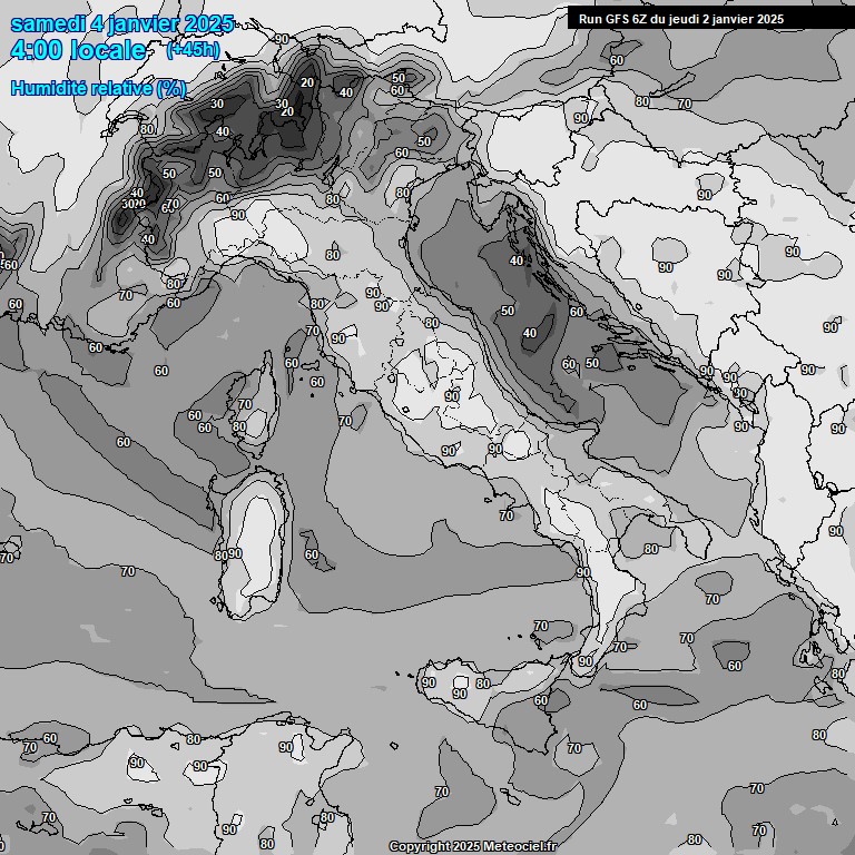 Modele GFS - Carte prvisions 