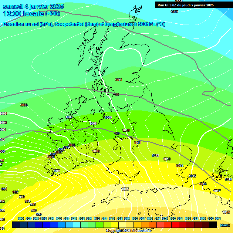 Modele GFS - Carte prvisions 