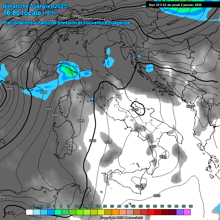 Modele GFS - Carte prvisions 