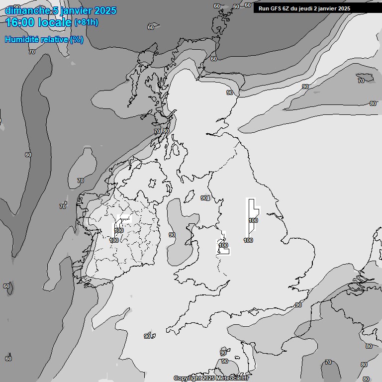 Modele GFS - Carte prvisions 