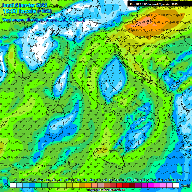 Modele GFS - Carte prvisions 