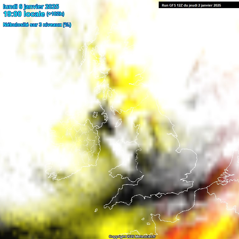 Modele GFS - Carte prvisions 