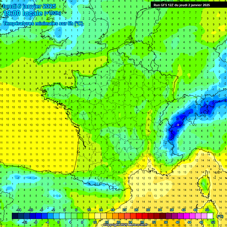 Modele GFS - Carte prvisions 