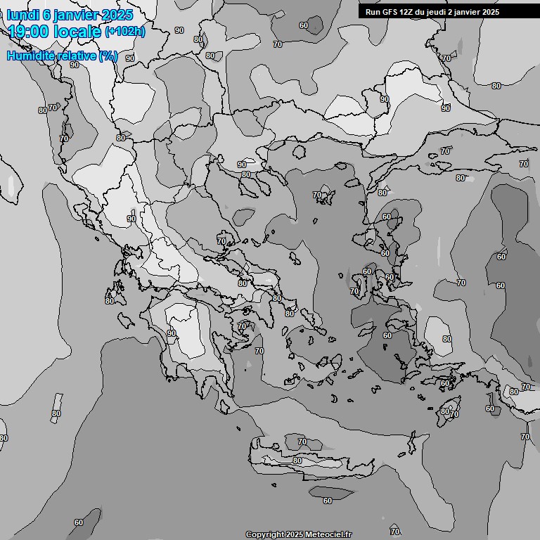 Modele GFS - Carte prvisions 