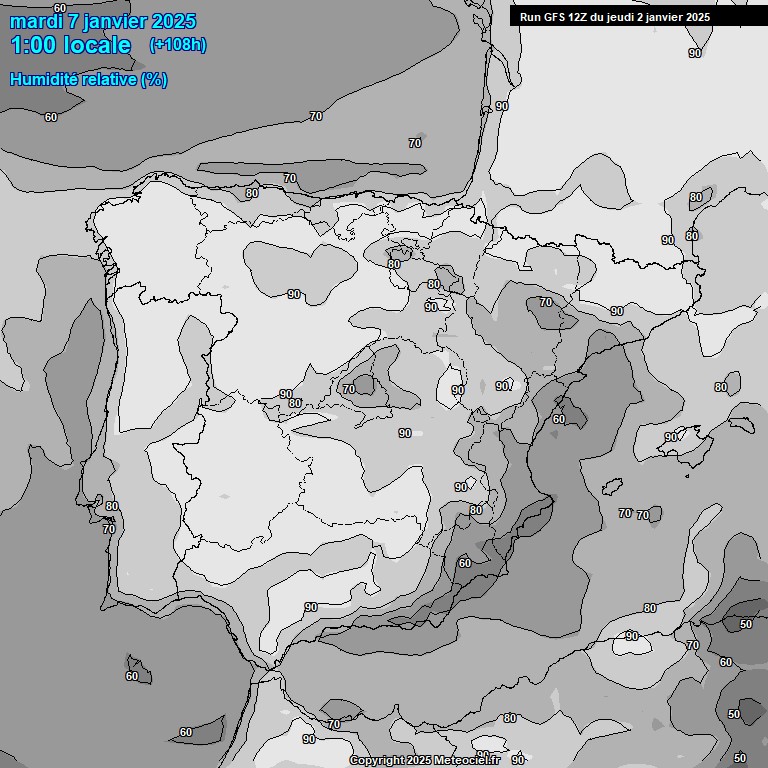 Modele GFS - Carte prvisions 