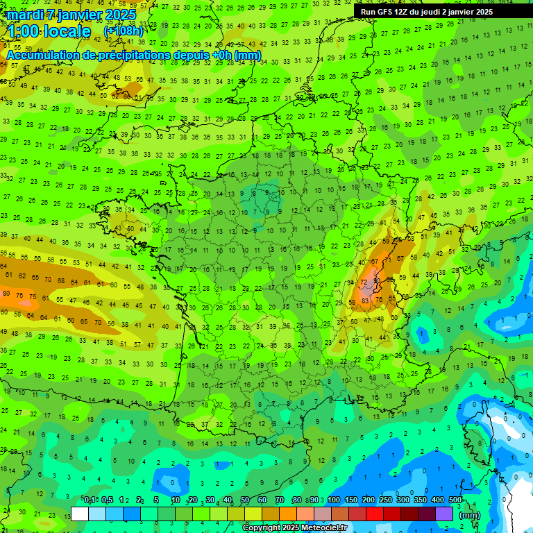 Modele GFS - Carte prvisions 