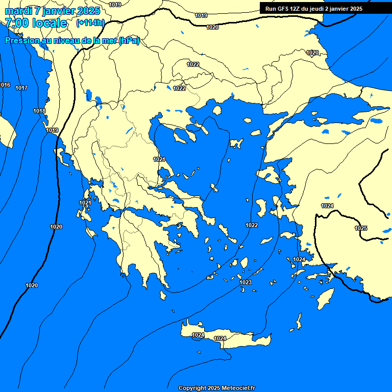 Modele GFS - Carte prvisions 