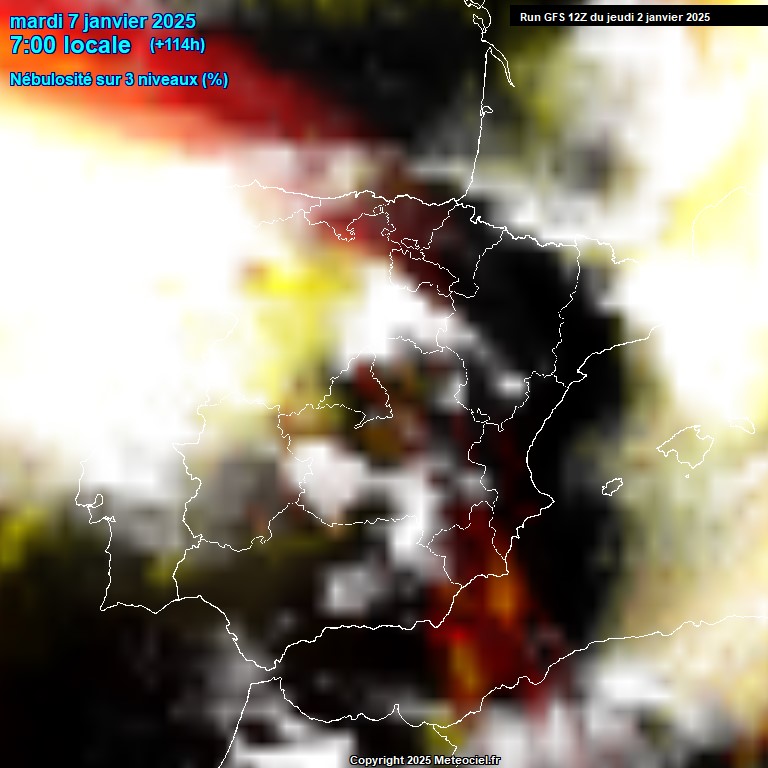 Modele GFS - Carte prvisions 