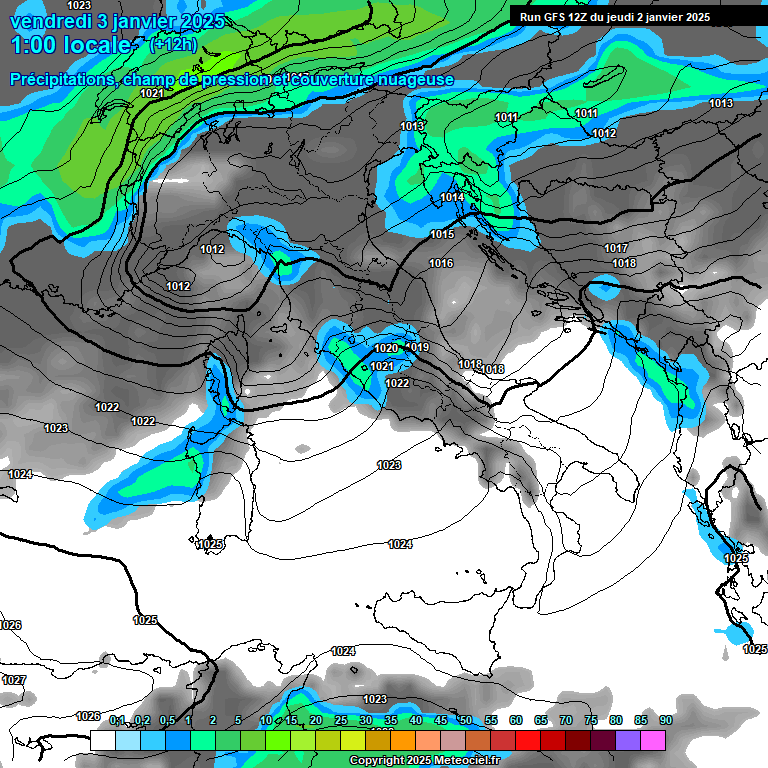 Modele GFS - Carte prvisions 