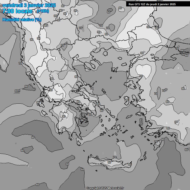 Modele GFS - Carte prvisions 