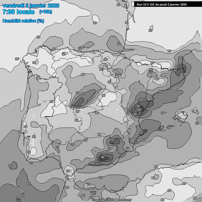 Modele GFS - Carte prvisions 