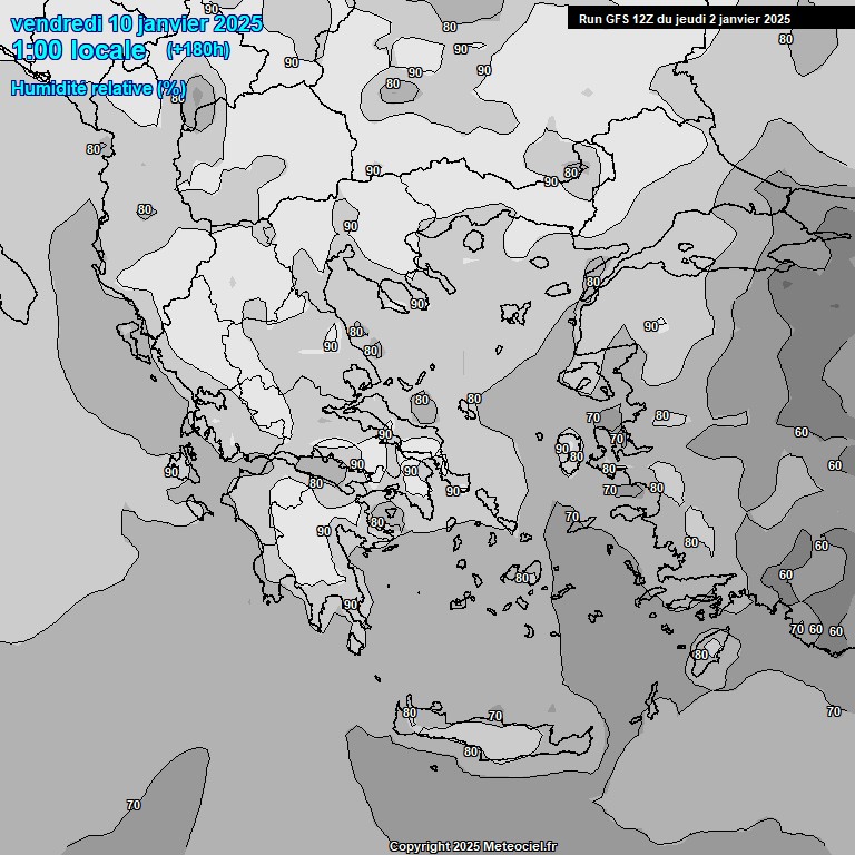 Modele GFS - Carte prvisions 