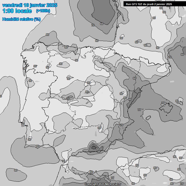 Modele GFS - Carte prvisions 