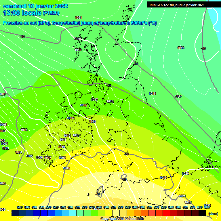 Modele GFS - Carte prvisions 