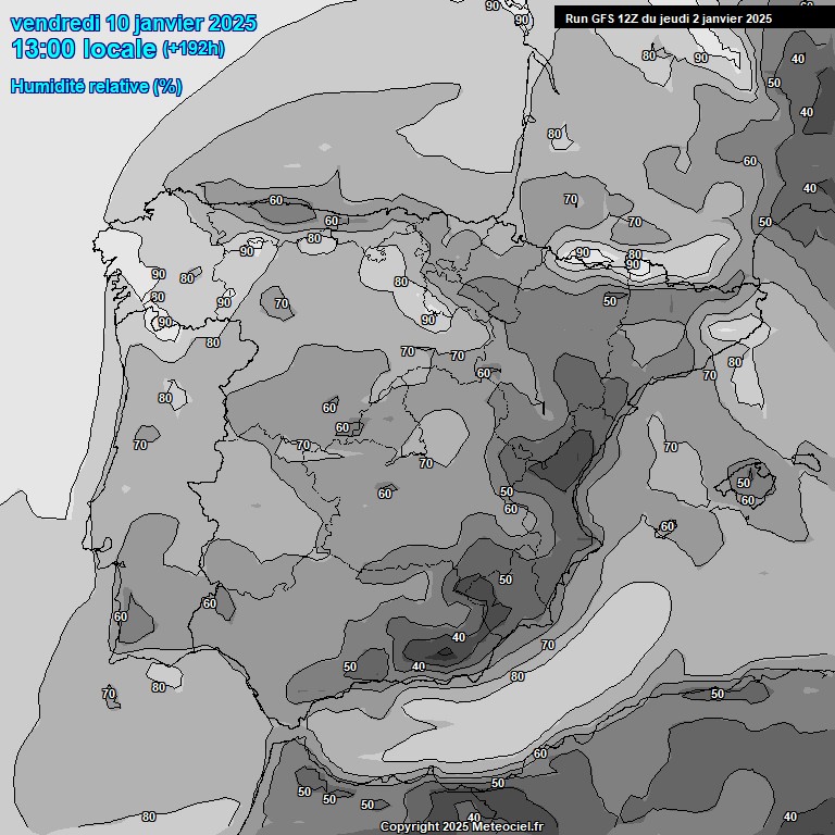 Modele GFS - Carte prvisions 