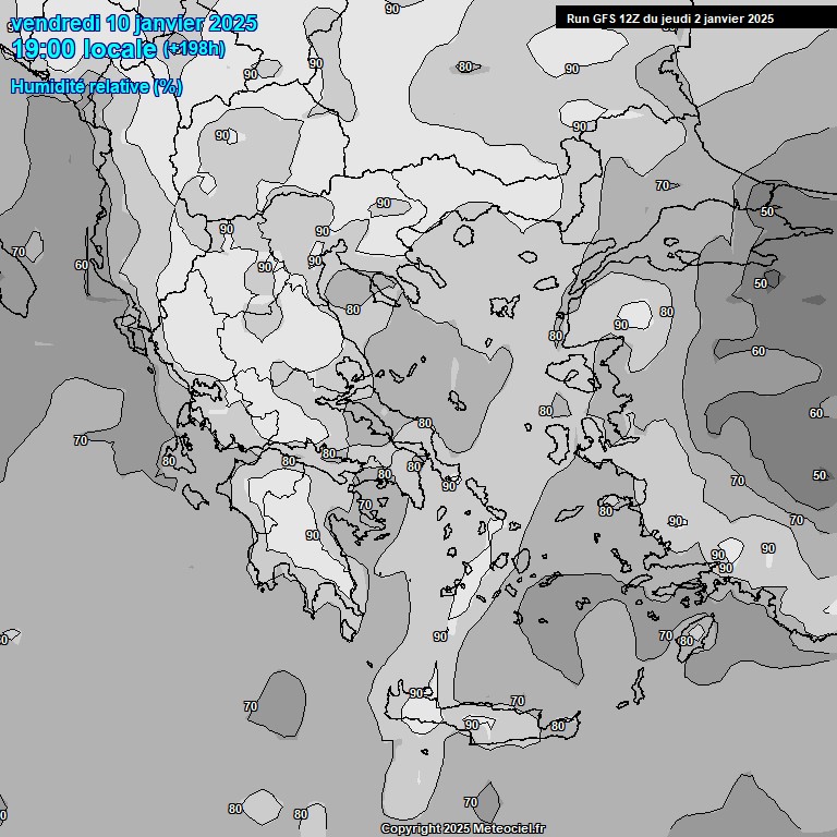 Modele GFS - Carte prvisions 