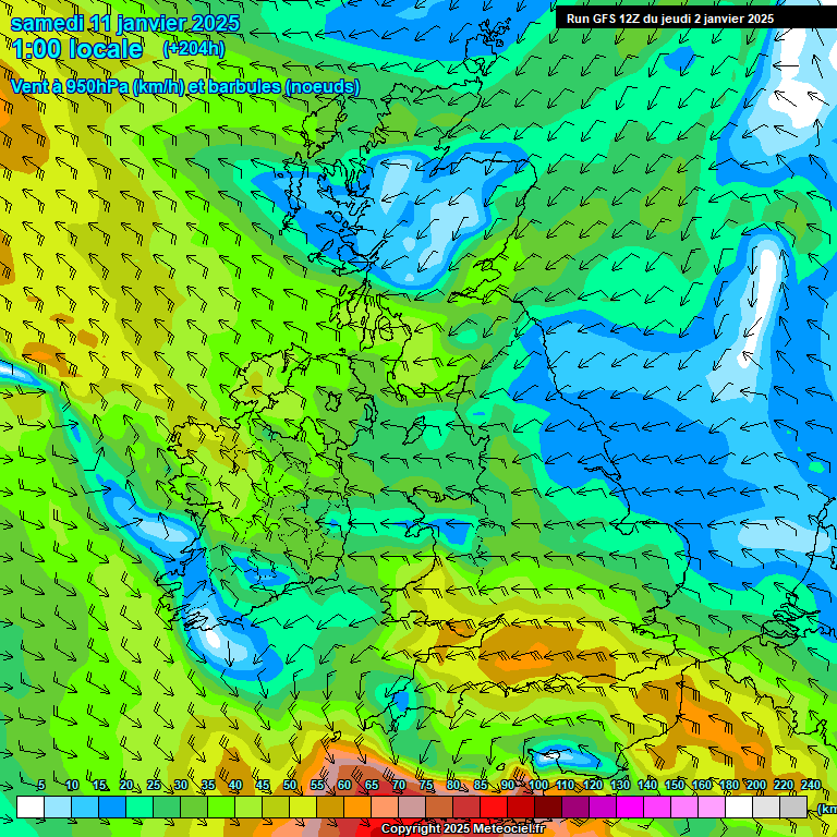 Modele GFS - Carte prvisions 