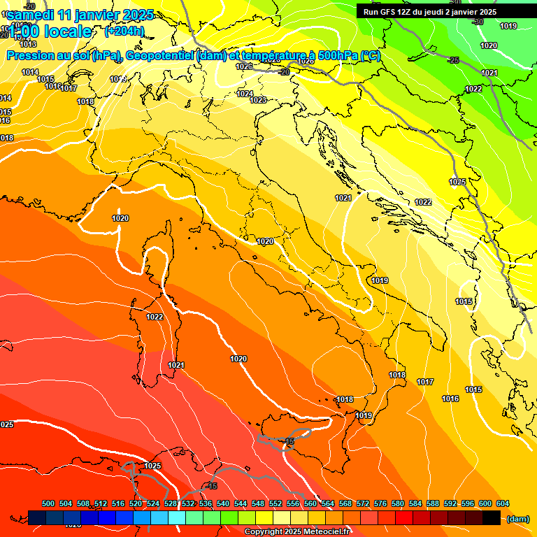 Modele GFS - Carte prvisions 