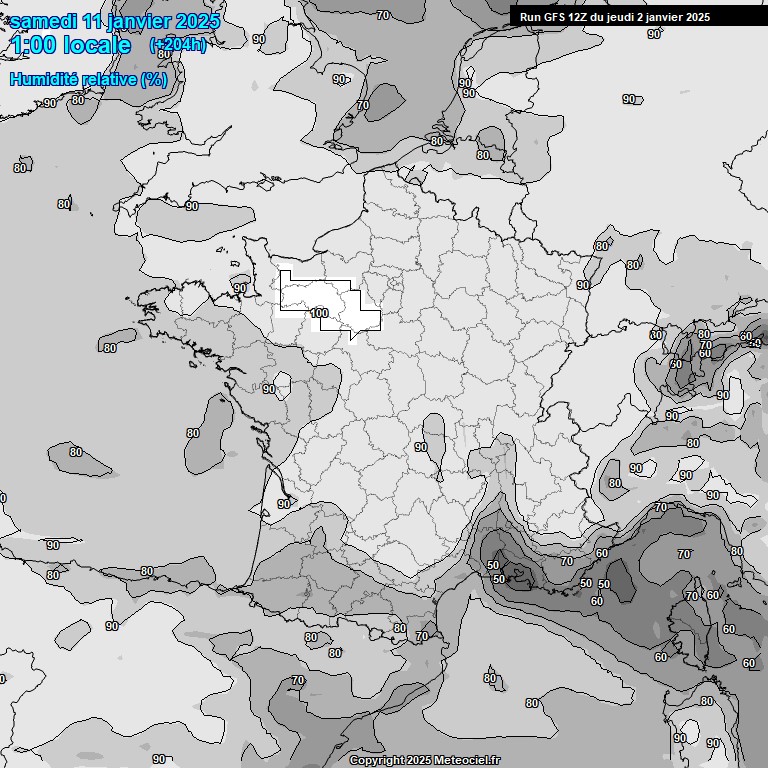 Modele GFS - Carte prvisions 