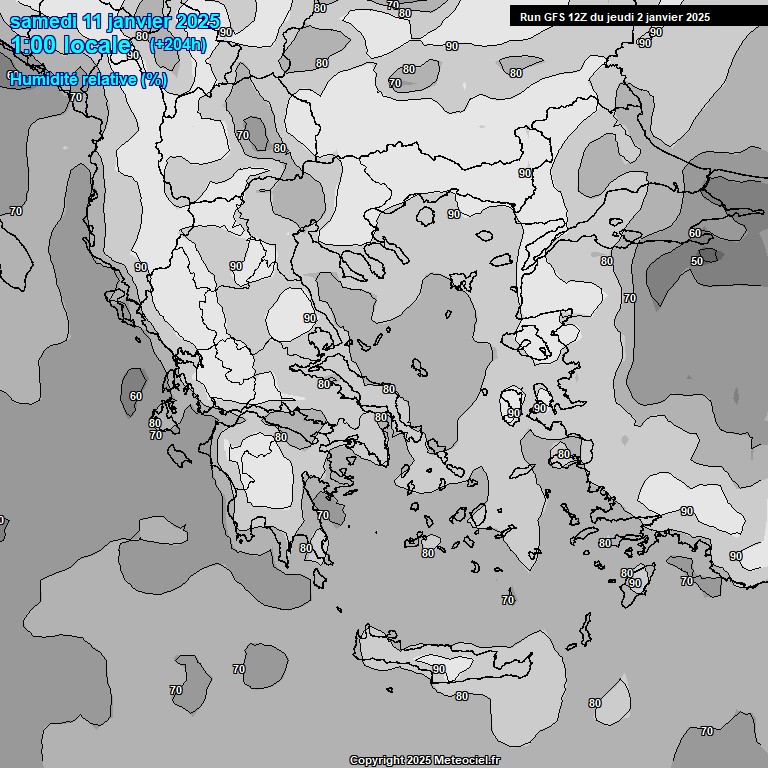 Modele GFS - Carte prvisions 