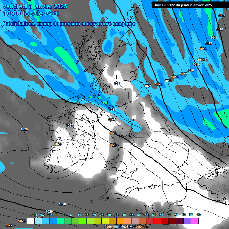 Modele GFS - Carte prvisions 