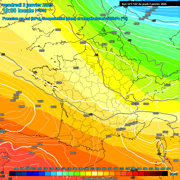 Modele GFS - Carte prvisions 